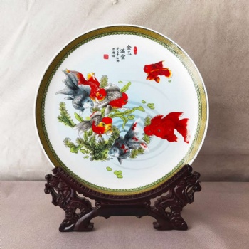 定做陶瓷人像瓷盤，企業(yè)員工福利紀(jì)念獎(jiǎng)盤擺件禮品